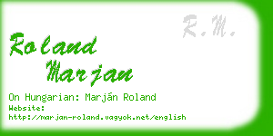 roland marjan business card